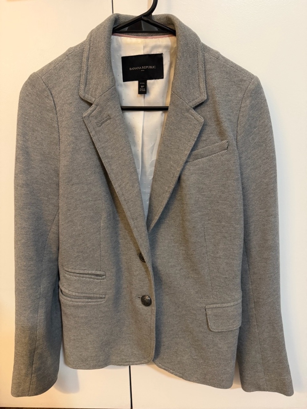 Banana Republic Light Gray Women's Tailored Blazer Jacket